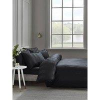 Catherine Lansfield So Soft Satin Stripe Duvet Set Black