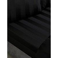 Catherine Lansfield So Soft Satin Stripe Fitted Sheet Black