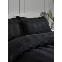 Catherine Lansfield So Soft Satin Stripe 4 Standard Pillowcase Black