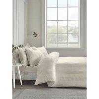 Catherine Lansfield So Soft Satin Stripe Duvet Set Cream