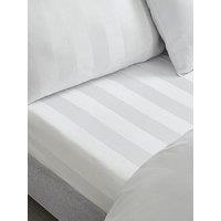 Catherine Lansfield So Soft Satin Stripe Fitted Sheet White