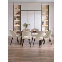 Julian Bowen Artemis Table & 6 Ella Cream Chairs