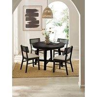 Julian Bowen Annika Black Round Extending Table And 4 Chairs