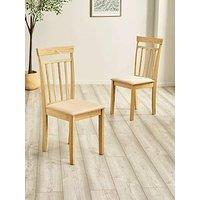 Julian Bowen Set Of 2 Coast Natural Oak Dining Chairs
