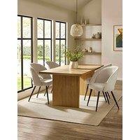 Julian Bowen Arundel Table With Cream Chair Options - Dining Table & 4 Chairs