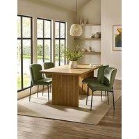 Julian Bowen Arundel Table With Green Chair Options - Dining Table & 4 Chairs