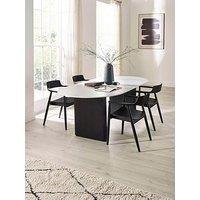 Julian Bowen Bolivia Table And 4 Franklin Black Chairs - Dining Table & 4 Chairs