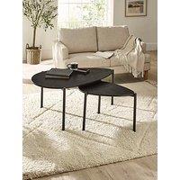 Julian Bowen Lorette Teardrop Nesting Coffee Tables - Black Ash