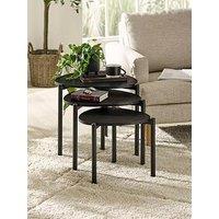 Julian Bowen Lorette Teardrop Nest Of Side Tables - Black Ash