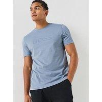 Boss Mens Tonal Logo Soft Cotton T-Shirt - Blue