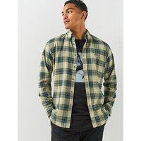Boss Rickert_M Check Regular Fit Oxford Shirt - Light Green