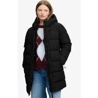Superdry Womens Hooded Quilted Midi Puffer Jacket - Black