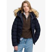 Superdry Womens Fuji Padded Faux Fur Hood Jacket - Blue