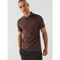 Boss Mens Passenger Slim Fit Stretch Polo Shirt - Brown