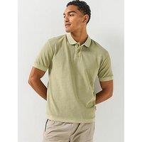 Boss Pe_Casts Shadow Cast Tipped Polo Shirt - Light Green