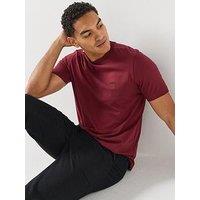 Boss Mens Regular Fit Cotton Stretch T-Shirt - Burgundy
