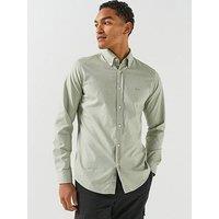 Boss Rickert Button Down Regular Fit Oxford Shirt - Light Green
