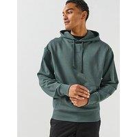 Boss Wesmallhood Regular Fit Centre Logo Overhead Hoodie - Green