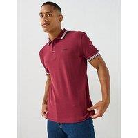 Boss Paddy Regular Fit Tipping Polo Shirt - Purple
