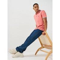 Boss Men'S Regular Fit Tipped Polo Shirt With Chest Logo Detail - Pink