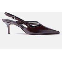 Mint Velvet Bianca Burgundy Slingback Kitten Heels - Red