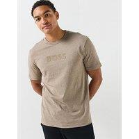 Boss Ts_Logo Debossed Tonal Logo T-Shirt - Brown