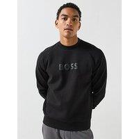 Boss Salbo Chest Logo Crew Sweat - Black