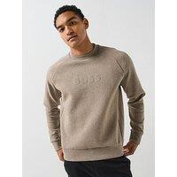 Boss Salbo Chest Logo Crew Sweat - Brown