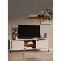 Seravel 2 Piece & Package - Tv & Unit And Wall Shelf - Sand/Oak (Buy & Save)