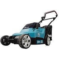 Makita Twin 18V Lxt 38Cm Lawn Mower 2 X 5Ah Batteries & Twin-Port Charger