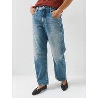 Replay Womens Mid Rise Barrel Jeans - Blue