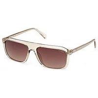 Guess Gu 00311 45F Rectangular Sunglasses - Light Brown