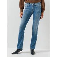Replay Womens New Luz Mid Rise Stretch Bootcut Jeans - Blue