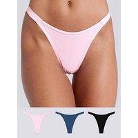 Boux Avenue High Leg Thong 3Pack - Black
