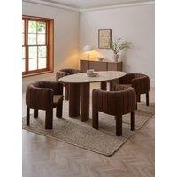 The Very Collection Ines 180Cm Dining Table & 4 Chocolate Mila Dining Chairs - Fsc Certified