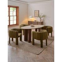 The Very Collection Ines 180Cm Dining Table & 4 Olive Green Mila Dining Chairs - Fsc Certified