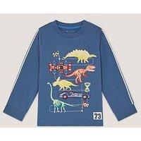 Monsoon Boys' Dinosaur Vehicles Graphic Long Sleeve T-Shirt - Blue