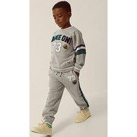 Monsoon Boys' Games Graphic Sweatshirt And Joggers Set - Grey