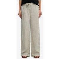 Superdry Linen Low Rise Pants - Cream