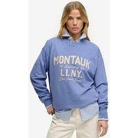 Superdry Beach Club Loose Crew Sweatshirt - Blue