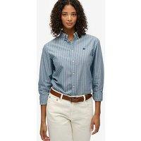 Superdry Slim Oxford Button Down Long Sleeve Shirt - Blue