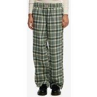 Superdry Cotton Check Elastic Trousers - Green