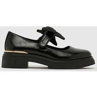 Schuh Bow Detail Mary Jane Shoes With Low Block Heel - Black