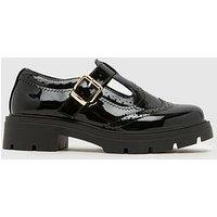 Schuh Leigh Chunky T-Bar Shoes - Black