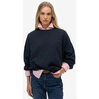 Superdry Essential Logo Relaxed Crew Sweatshirt - Navy