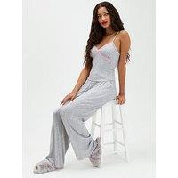 Boux Avenue Pointelle Lace Cami Pyjama Set - Grey Marl Mix