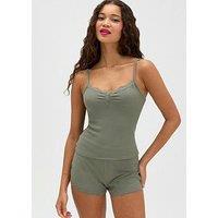 Boux Avenue Boux Avenue Waffle Cami Pj Set - Khaki