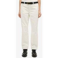 Superdry Cotton Mid Rise Straight Jeans - White