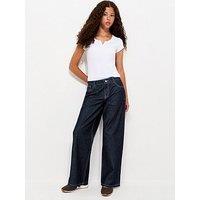 New Look 915 Slouchy Low Rise Wide Leg Jeans - Navy