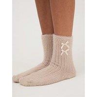 Boux Avenue Bow Rib Feather Cosy Sock 2Pk - Neutral Mix